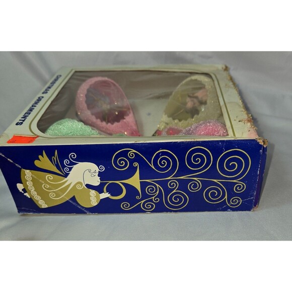 Jewelbrite Christmas Ornaments Diorama Choir Angels Frosted Glass Teardrop Unuse - Picture 13 of 15